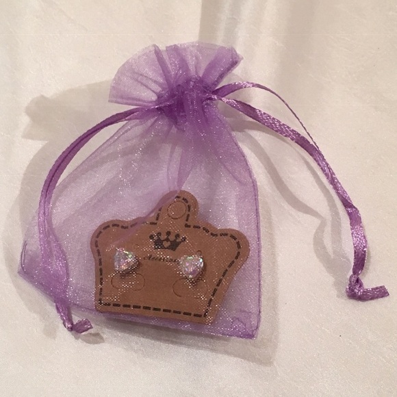 Sterling Heart Shaped Rainbow Zircon Earrings - Picture 5 of 5